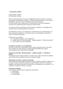 - Pensamiento científico. a) Pensamiento científico b) Pensamiento