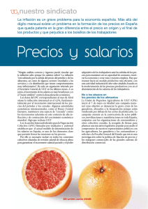 Precios y salarios - Unión General de Trabajadores