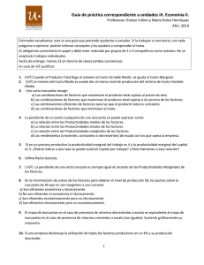 Guía de práctica correspondiente a unidades III. Economía II.