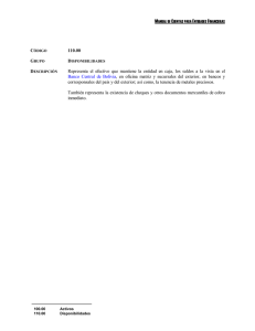 110.00 Representa el efectivo que mantiene la entidad en caja, los