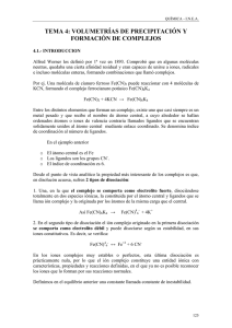 Volumetrías de Precipitación y Complejos: Apuntes de Química
