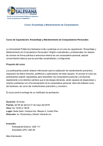 Curso: Ensamblaje y Mantenimiento de Computadores Curso