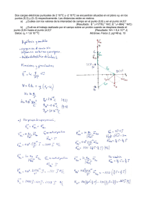 Dos cargas eléctricas puntuales de 2 10-6C y -2 10
