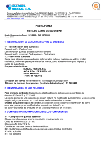 FDS Piedra Pómez: Seguridad y Propiedades