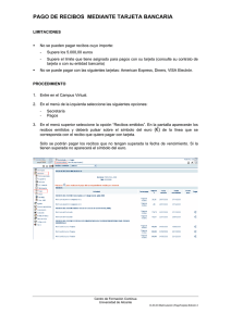 pago de recibos mediante tarjeta bancaria