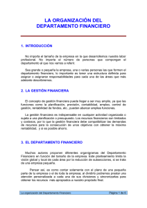 la organización del dpto financiero
