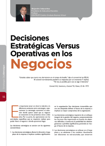 Decisiones Estratégicas Versus Operativas en los
