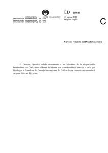 Carta de renuncia del Director Ejecutivo El Director Ejecutivo saluda