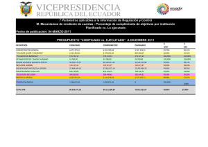 Planificado vs. Lo ejecutado 7 Parámetros aplicables a la