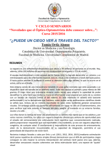 “¿PUEDE UN CIEGO VER A TRAVES DEL TACTO?”