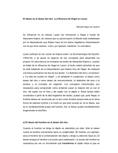El deseo es el deseo del otro. La influencia de Hegel en Lacan. Su