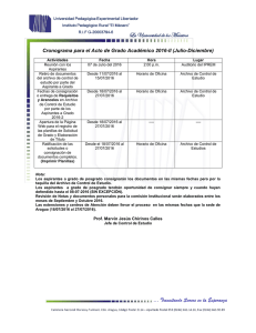 Cronograma para el Acto de Grado Académico 2016