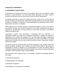 TEORIAS DEL PENSAMIENTO EL PENSAMIENTO SEGUN DEWEY
