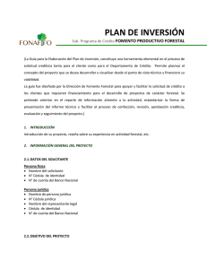 Guía para Plan de Inversión Establecimiento