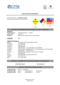 HDS Nitrato de Calcio: Seguridad y Manejo