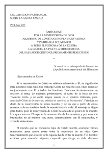 DECLARACION PATRIARCAL PASCUA 2012
