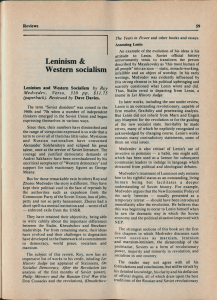 Review : Lenin and Western Socialism by Roy Medvedev