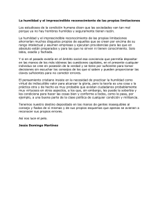 La humildad y el imprescindible reconocimiento de las propias