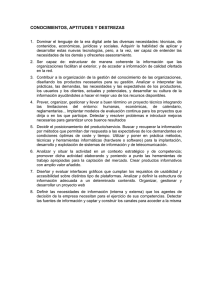CONOCIMIENTOS, APTITUDES Y DESTREZAS