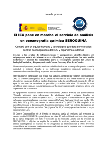 El IEO pone en marcha el servicio de análisis en oceanografía