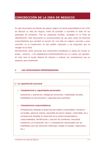 CONCRECCIN DE LA IDEA DE NEGOCIO