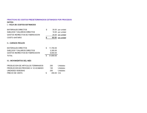 Problemas de Práctica de Contabilidad de Costos Estimados