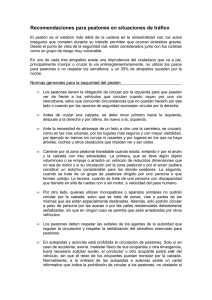 Recomendaciones para peatones en situaciones de tráfico