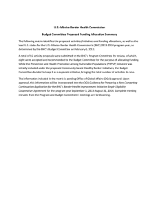 US-México Border Health Commission Budget Committee Proposed