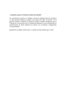 Modelo de cláusula arbitral - Tribunal Arbitral de Sabadell