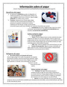 Información sobre el yogur