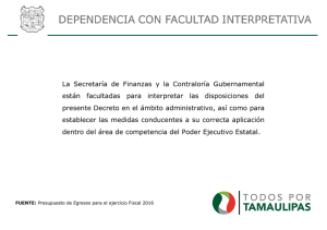Especificación de dependencia para facultad interpretativa