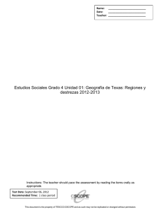Estudios Sociales Grado 4 Unidad 01: Geografía de Texas