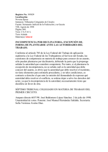 Incompetencia por Declinatoria: Tesis Laboral Mexicana