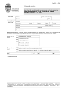 Modelo 1131 Solicitud de participación en procesos selectivos de