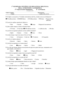 Examen de Astronomía y Astrofísica para 8vo Grado
