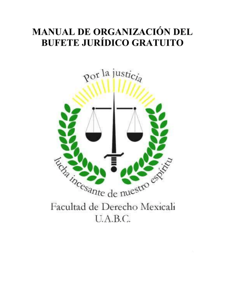 Manual De Organización Del Bufete Jurídico Gratuito 2861