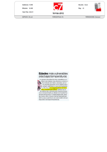 Edades másvulnerables a las bajas temperatu ras