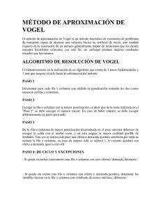 MÉTODO DE APROXIMACIÓN DE VOGEL