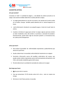 GASOMETRÍA ARTERIAL ¿En qué consiste? Consiente en medir la