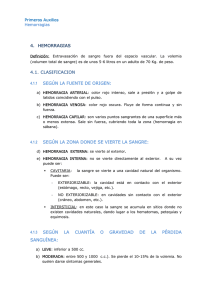 4. HEMORRAGIAS 4.1. CLASIFICACION 4.1.1 SEGÚN LA FUENTE