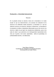 Evaluación y diversidad educacional.
