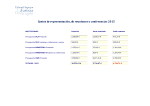 Gastos de representación, de reuniones y