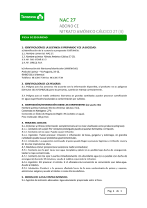 Nitrato amónico cálcico NAC 27% FDS