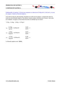 Cálculo de la Fórmula Empírica: Problema de Química