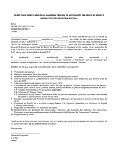 PODER PARA REPRESENTAR EN LA ASAMBLEA GENERAL DE