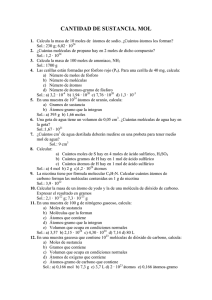 cantidad de sustancia. mol