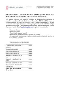 DOCUMENTACIÓN A REMITIR POR LOS AYUNTAMIENTOS