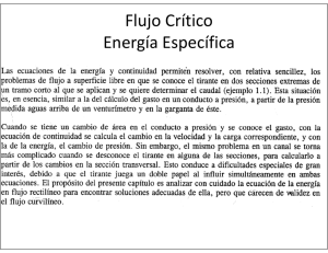Flujo Crítico Energía Específica