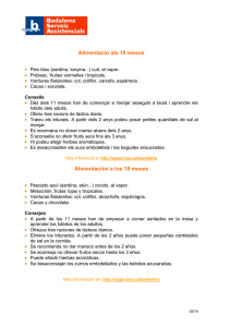 Alimentació als 18 mesos Alimentación a los 18 meses