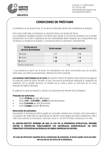 Condiciones de uso de la biblioteca  - Goethe